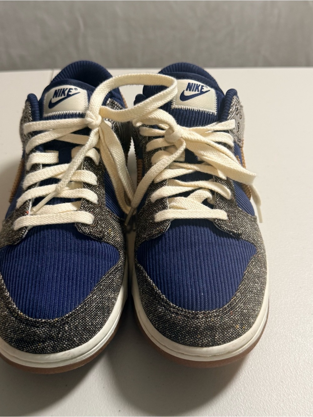 Nike Dunk Low PRM Tweed Corduroy Navy Brown Men 7.5 / Women 9